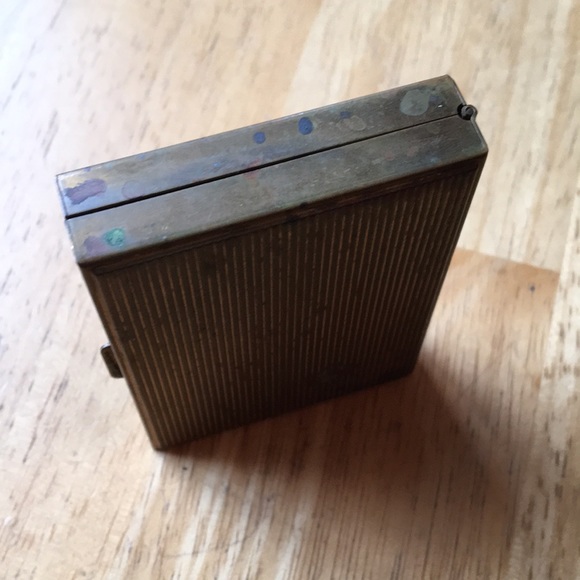 Vintage Gillette double edge razor J4 short handle travel kit mirror brass case - Picture 4 of 16